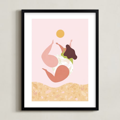 This is a sandy pink kids wall art by Dominique Vari called follow the sun!