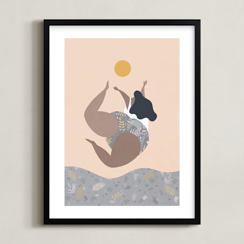This is a soft latte kids wall art by Dominique Vari called follow the sun!
