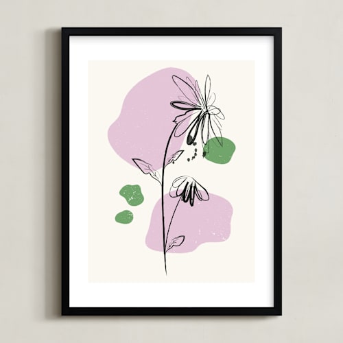 This is a lilac kids wall art by Kanika Mathur called mod floral 2