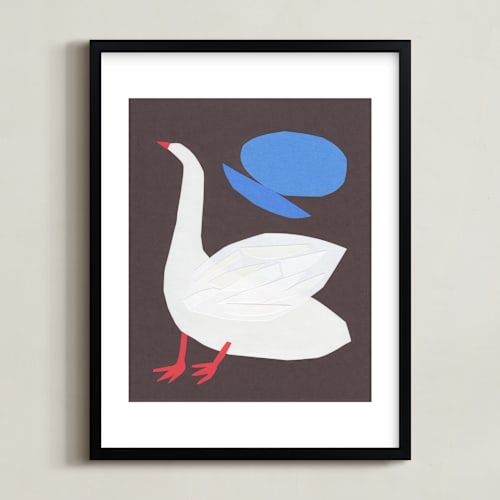 This is a feather white kids wall art by Elliot Stokes called goose