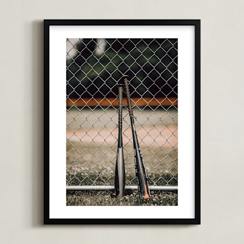 This is a olive green kids wall art by Janet Cruz called for the big game 3
