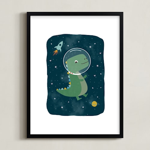 This is a triassic art by Annie Holmquist called dinos in space