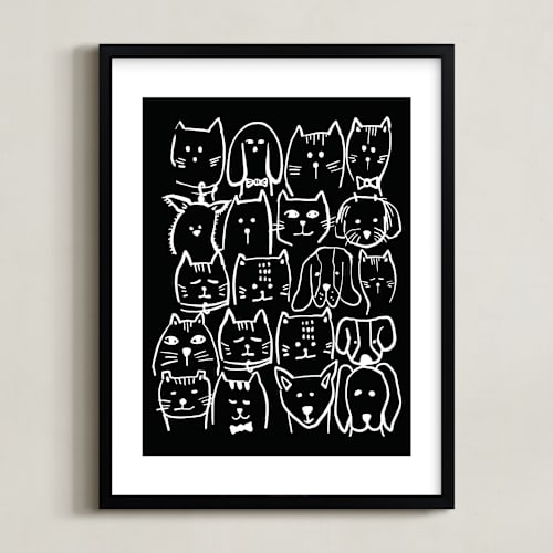 This is a chalkboard art by Lucrecia Caporale called i want a million pets ii