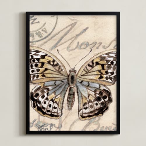 This is a sepia art by Stephanie Toral called sepia butterfly ii
