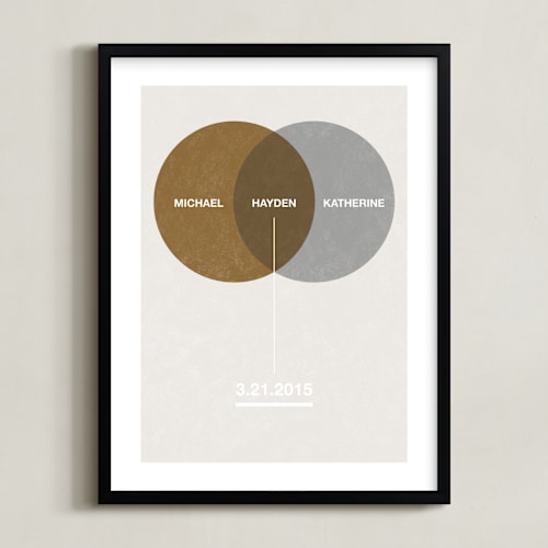 This is a metallic nursery wall art by Shari Margolin called baby venn diagram