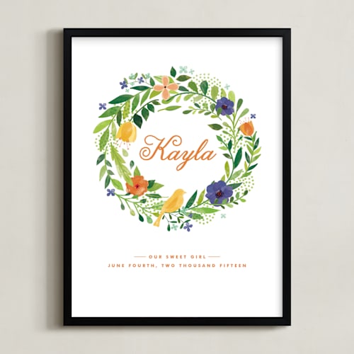 This is a poppy nursery wall art by Ariel Rutland called painted wreath