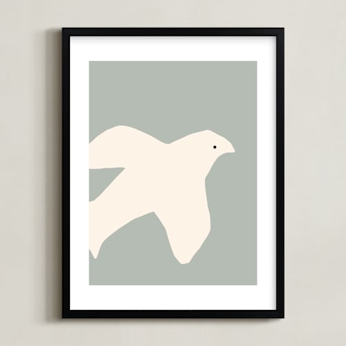 This is a sky gray blue nursery wall art by Coit Creative called summer dove