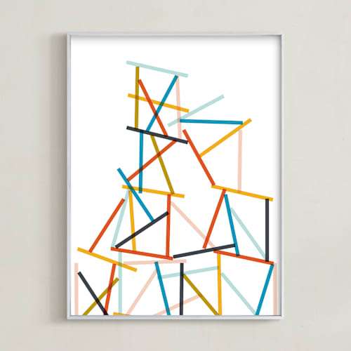 This is a vibrant orange art with standard by Oscar and Emma - Karly Depew called harmony in chaos