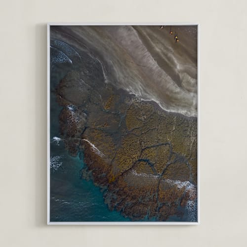 This is a sea blue art by Alaric Yanos called making tracks