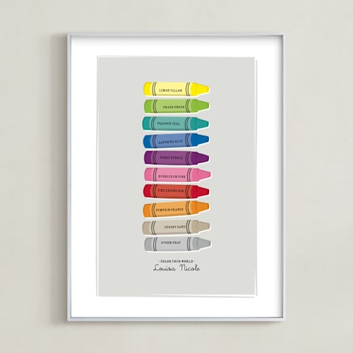 This is a cloud nursery wall art by Ann Gardner called color your world