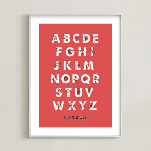 This is a cherry nursery wall art by ERAY called signed abcs