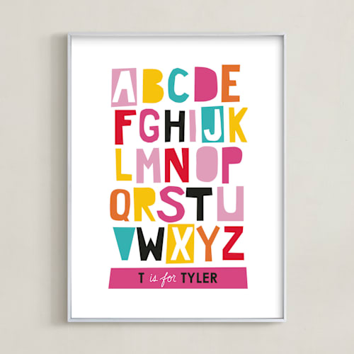 This is a strawberry nursery wall art by Ampersand Design Studio called paper cut abcs