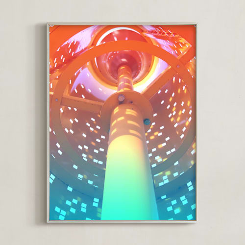 This is a orange-blue art by Igor called spaceship