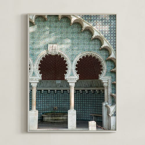 This is a teal art by Heather Deffense called fonte mourisca