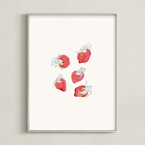 This is a strawberry red art by Catilustre called strawberries