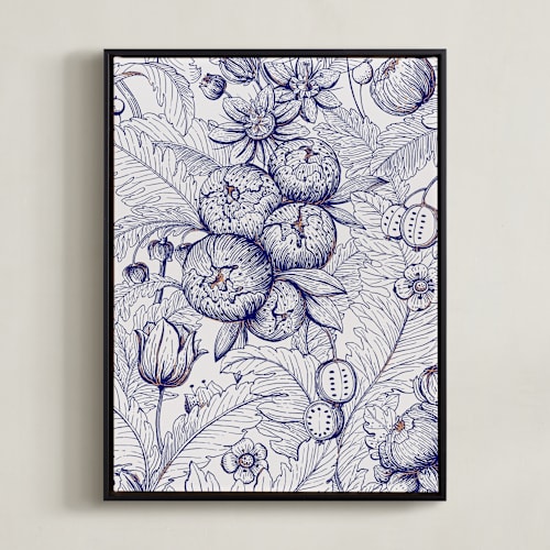 This is a royale blue art by Jiny He called flora