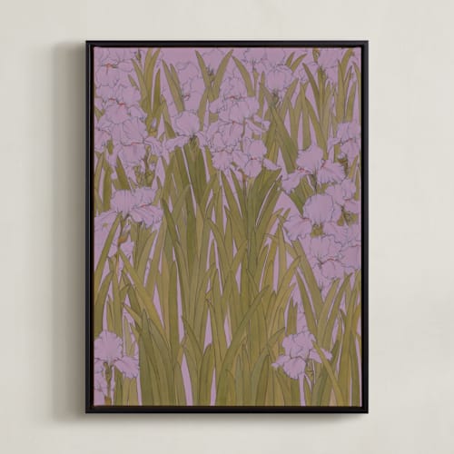 This is a dusty lavender art by Britt Friesell called iris garden