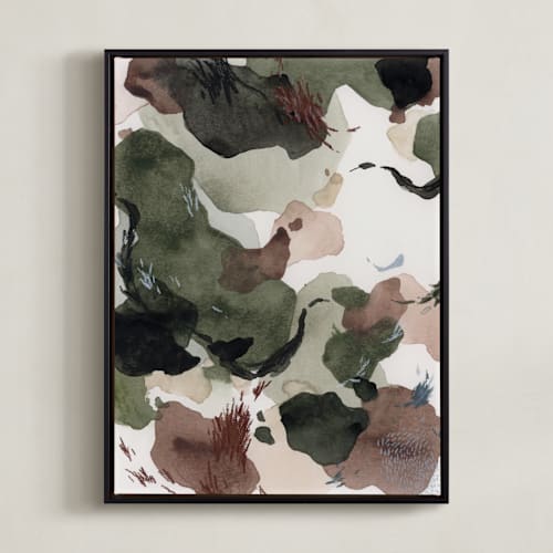 This is a muted green art with standard by Amalia Penny called gaia 1