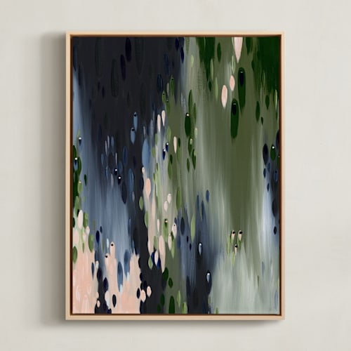 This is a moss green art by Melissa Stone Mangham called reeves rain