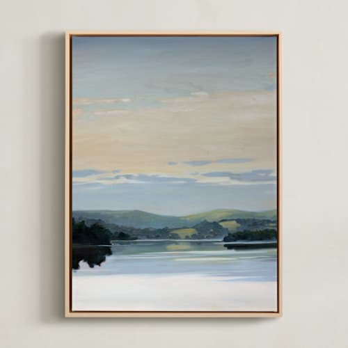 This is a dockside blue art with standard by Stephanie Goos Johnson called calm horizon 1