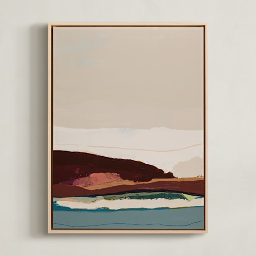 This is a burgundy art by Caryn Owen called burgundy seascape diptych 1