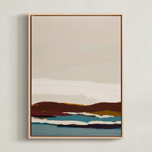 This is a burgundy art by Caryn Owen called burgundy seascape diptych 2