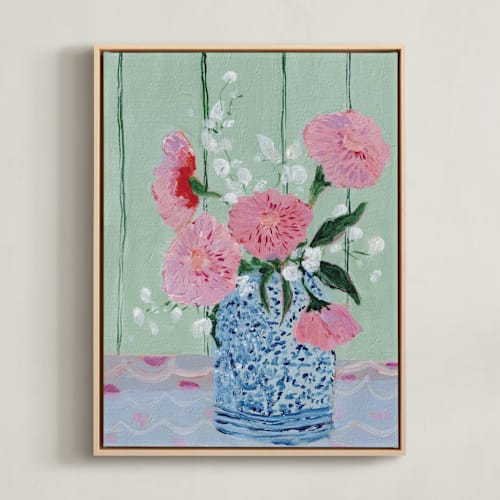 This is a dusty rose art by Lottie Aldarwish called garden symphony no. 2