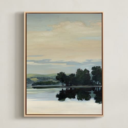 This is a dockside blue art with standard by Stephanie Goos Johnson called calm horizon 2