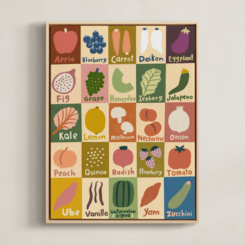 This is a colorful kids wall art with standard by Sierra Lee called edible abcs