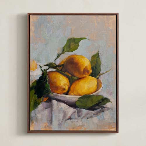 This is a golden art by Wendy Keller called bowl of lemons