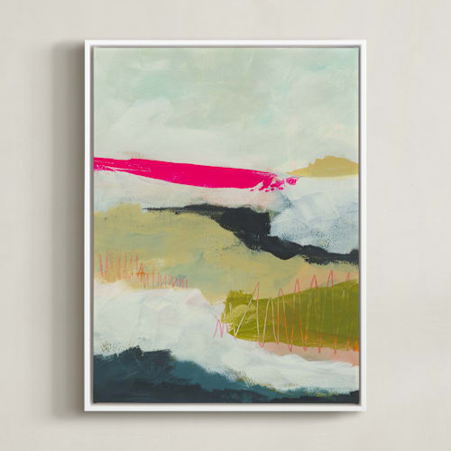 This is a aqua blue-green art by Karyn Denten called pink horizons - hope