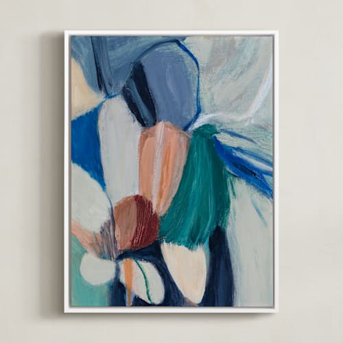 This is a blue green art by Mary Gaspar called mother holds