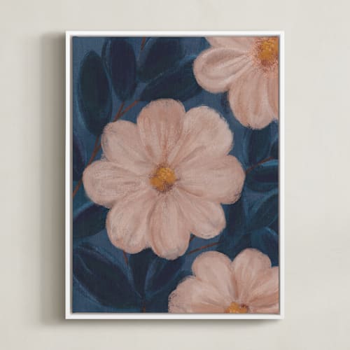 This is a pale pink art by Angel Walker called moody florals ii