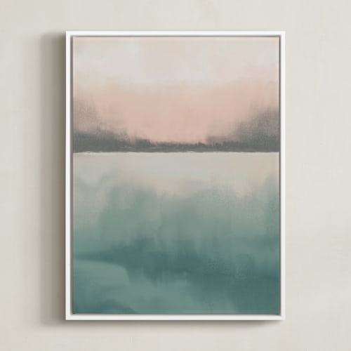 This is a peaceful blue art by Haley Fischer called misty marsh i