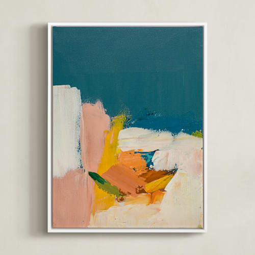 This is a orange art by Caryn Owen called boat dock