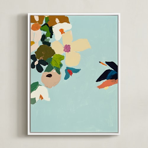 This is a turquoise art by Caryn Owen called bird of paradise diptych i