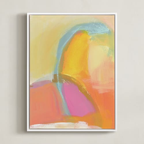 This is a golden yellow art with standard by Karyn Denten called sunrise & waterfalls 1