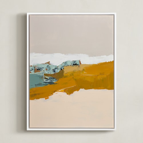 This is a mustard yellow art by Caryn Owen called sandy beach