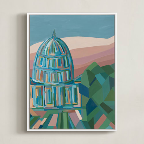 This is a deep green and blue art by Molly Odom Magill called she endures