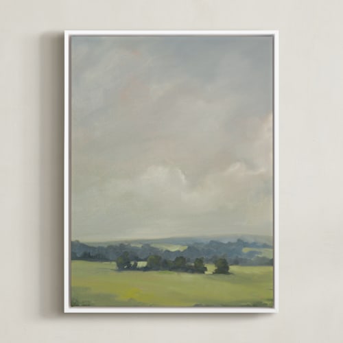 This is a grey blue art by Stephanie Goos Johnson called rosy tomorrow i