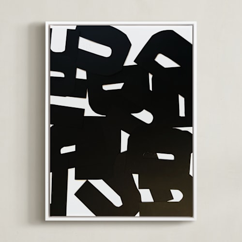 This is a charcoal black art by Deborah Velasquez called the domino effect no.ii