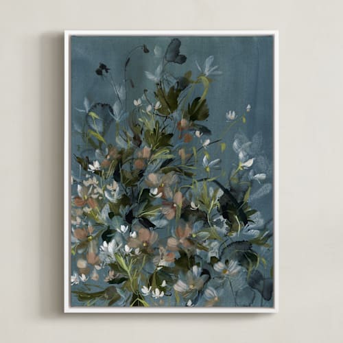 This is a ocean art by Kelly Ventura called hydrangeas at dusk