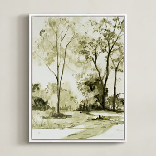 This is a olive green art by Arohika Verma called sun kissed meadow 1