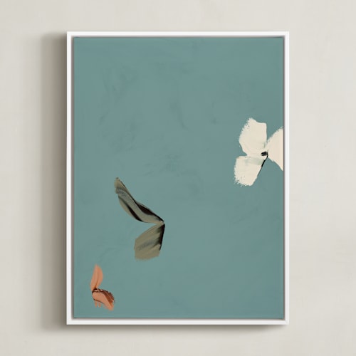 This is a smokey turquoise art by Caryn Owen called cool tone abstract botanical ii
