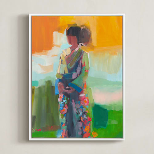 This is a kelly green art by Jenny Westenhofer called kimono