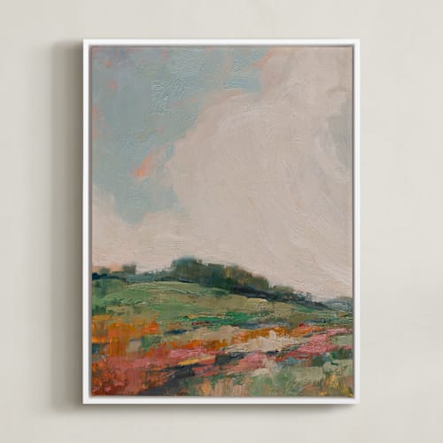 This is a tangerine art by Wendy Keller called flower meadow 1