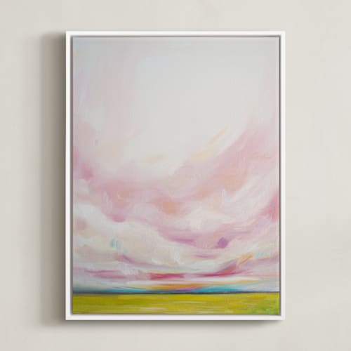 This is a pink art by Emily Jeffords called leave behind the shadows