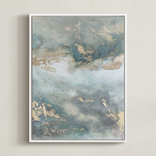 This is a sage & gold art by Julia Contacessi called luminous smoke no. 2