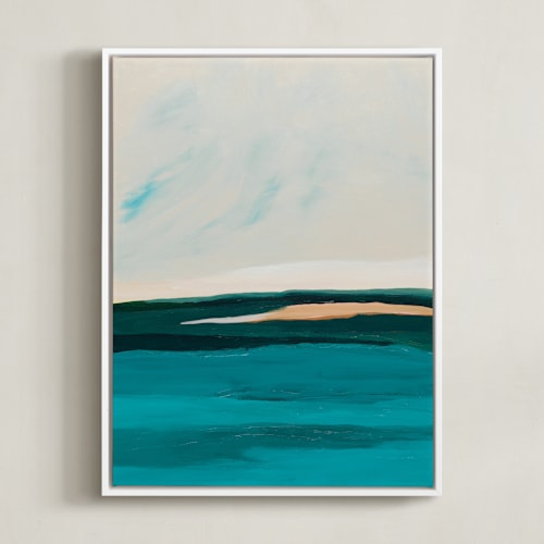 This is a turquoise blue art by Caryn Owen called hawaiian reef abstract painting