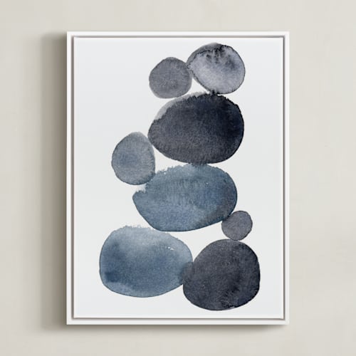This is a indigo blue art by Kelly Witmer called stone pile